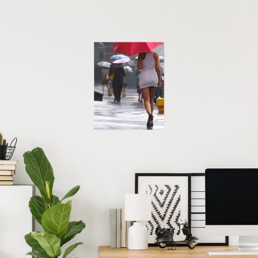 雨歩く ポスター (ホームオフィス)
