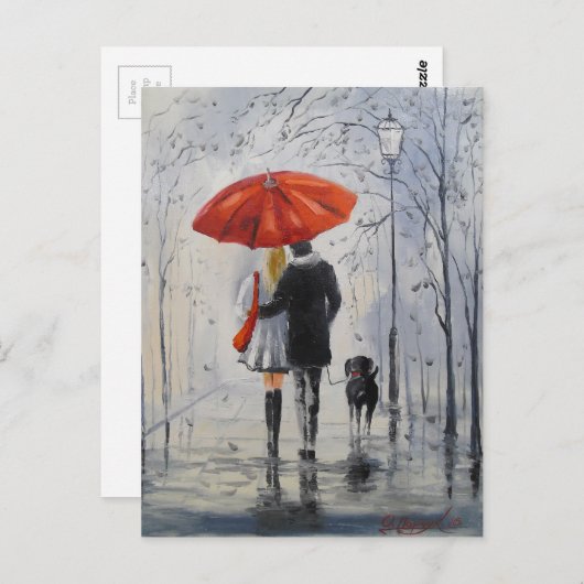 雨歩く ポストカード (正面/裏面)