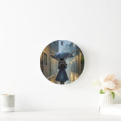 雨歩く ラウンド壁時計 (ホーム)