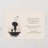 雨死別の歩行はメッセージカード感謝していしています ノートカード (正面/裏面)