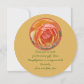 雨水付き桃・黄・鮭の着色バラ サンキューカード (裏面)
