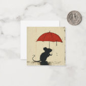 雨滴から反射まで：ミニマリストマウス ノートカード (正面/裏面インサイチュ)