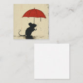 雨滴から反射まで：ミニマリストマウス ノートカード (正面/裏面)