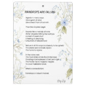 雨滴が詩を作っている クリップボード (裏面)