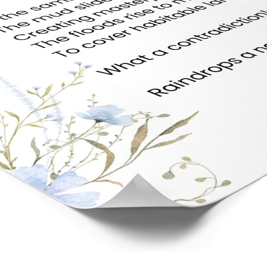 雨滴が詩を作っている ポスター (角)