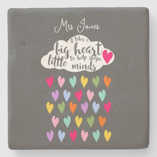 雨滴とクラウドカラフル先生ギフト ストーンコースター (正面)