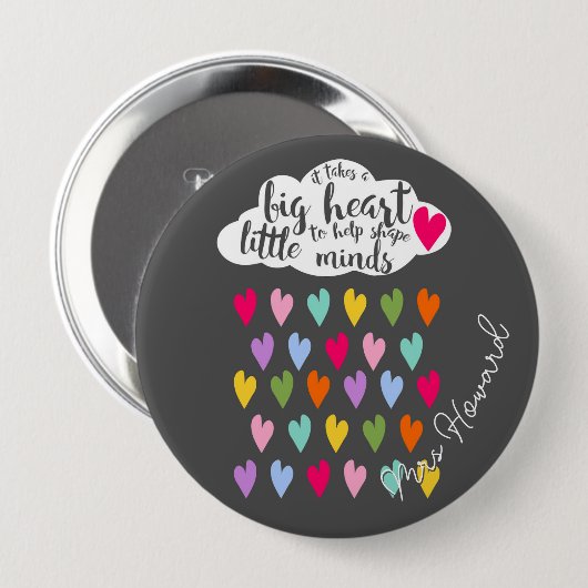 雨滴とクラウドカラフル先生ギフト 缶バッジ (正面&裏面)