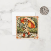 雨滴と暖かい願い：カンガルー ノートカード (正面/裏面インサイチュ)