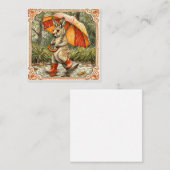 雨滴と暖かい願い：カンガルー ノートカード (正面/裏面)