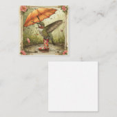 雨滴と暖かい願い:甘いハミングバード ノートカード (正面/裏面)