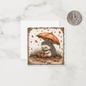 雨滴と虹：ハリネズミ雨 ノートカード (正面/裏面インサイチュ)