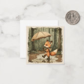 雨滴と虹:幸せなハートのためのキツネカード ノートカード (正面/裏面インサイチュ)