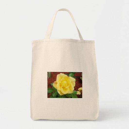 雨滴のばら色の買い物袋 トートバッグ (正面)