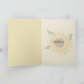 雨滴の付いた黄色いひま考えるき カード (内部)