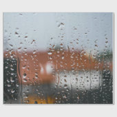 雨滴の入ったガラス ラッピングペーパー (フラット)