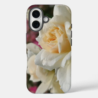 雨滴の白いバラ iPhone 16ケース