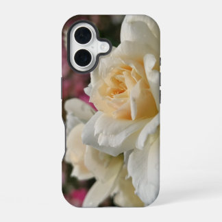 雨滴の白いバラ iPhone 16ケース
