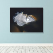 雨滴の白い羽 キャンバスプリント (インサイチュ (ウッドフロア))