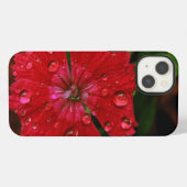 雨滴の赤いナデシコ iPhoneケース (裏面横)