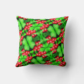雨滴の赤い果実抽象芸術自然パターン クッション (裏面)