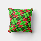 雨滴の赤い果実抽象芸術自然パターン クッション (正面)