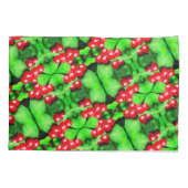 雨滴の赤い果実抽象芸術自然パターン 枕カバー (裏面)