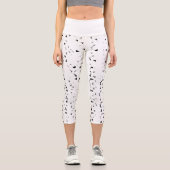 雨滴の黒と白の写真 カプリレギンス (正面)