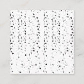 雨滴の黒と白の写真 予約カード (裏面)