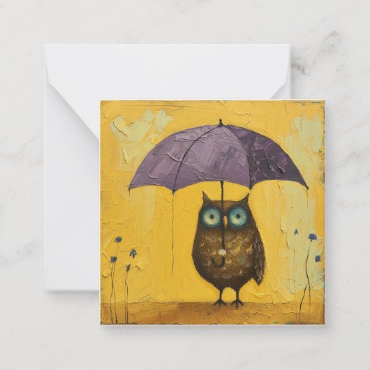 雨滴はストップおもしろいをしない:予測できな Owls ノートカード (正面)