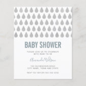 雨滴ほこりっぽい青い灰色の水色の赤ちゃんシャワー (正面)