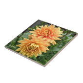 雨滴を伴うオレンジ色のダリアを持つセラミックタイル タイル (側面)