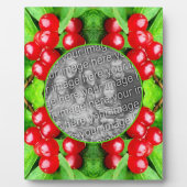 雨滴を含む赤い果実自然あなたの写真を追加 フォトプラーク (正面)