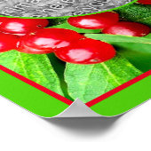 雨滴を含む赤い果実自然あなたの写真を追加 ポスター (角)