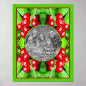 雨滴を含む赤い果実自然あなたの写真を追加 ポスター (正面)