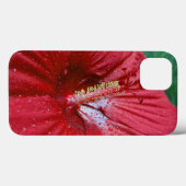 雨滴を纏った赤いハイビスカス Case-Mate iPhoneケース (裏面 (横))