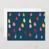 雨滴アートコラージュかわいいコラージュぼほ ポストカード (正面/裏面)