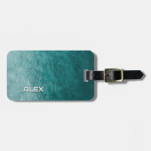 雨滴オンティール（緑がかった色）海 – 水のテクスチャパターン ラゲッジタグ (正面横)