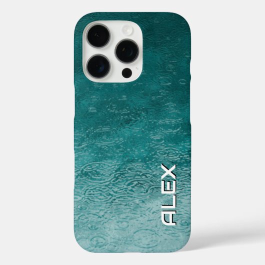 雨滴オンティール（緑がかった色）海 – 水のテクスチャパターン Case-Mate iPhoneケース (裏面)