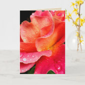雨滴オンバラ花びらグリーティングカード – 色 カード (黄色い花)