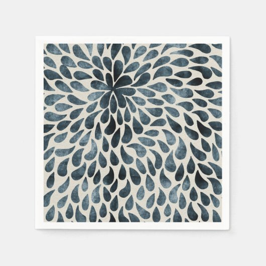 雨滴フラクタルパターンin自然レインアートパターン スタンダードカクテルナプキン (正面)