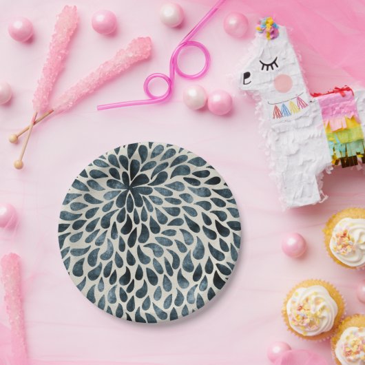 雨滴フラクタルパターンin自然レインアートパターン ペーパープレート (パーティー)