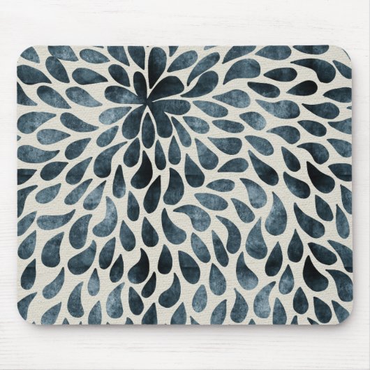 雨滴フラクタルパターンin自然レインアートパターン マウスパッド (正面)