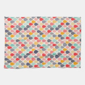 雨滴ポップ・アートのアートドットパターン キッチンタオル (横)