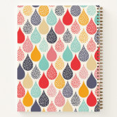 雨滴ポップ・アートのアートドットパターン ノートブック (裏面)