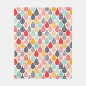 雨滴ポップ・アートのアートドットパターン フリースブランケット (正面)