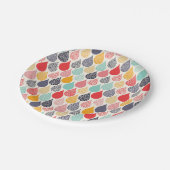 雨滴ポップ・アートのアートドットパターン ペーパープレート (アングル)