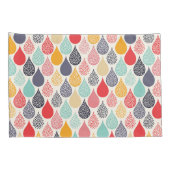 雨滴ポップ・アートのアートドットパターン 枕カバー (裏面-右)