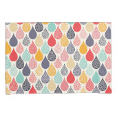 雨滴ポップ・アートのアートドットパターン 枕カバー (正面右)