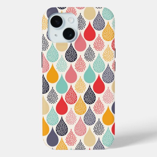 雨滴ポップ・アートのアートドットパターン Case-Mate iPhoneケース (裏面)