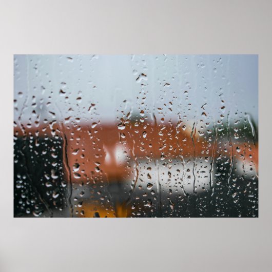 雨滴付きガラス ポスター (正面)